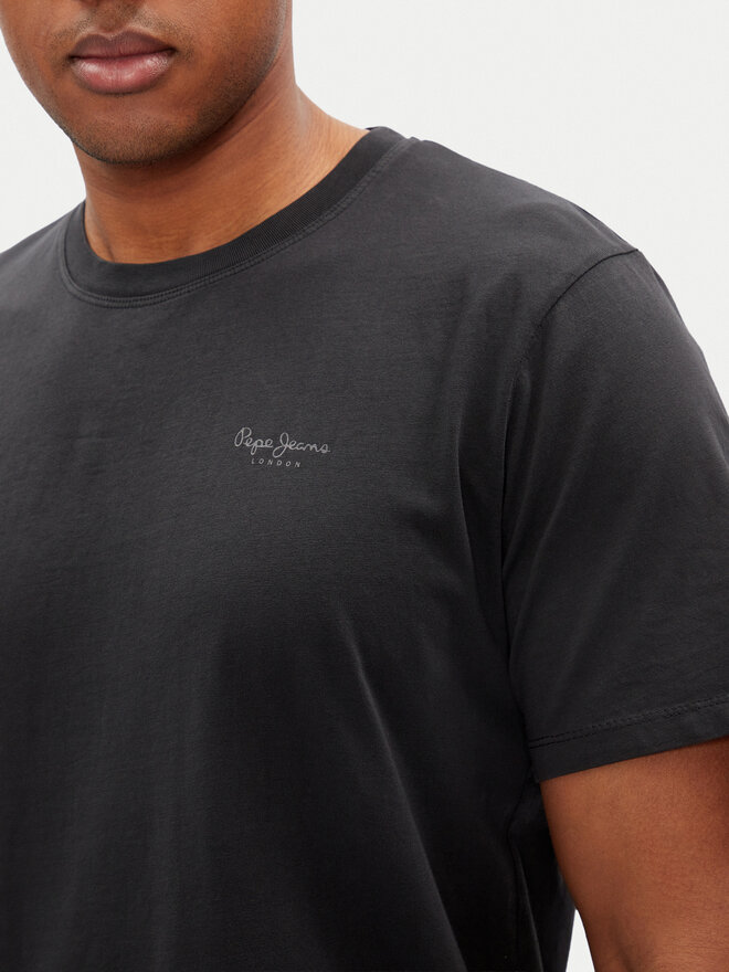 Pepe Jeans Pepe Jeans Marškinėliai Jacko PM508664 Juoda Regular Fit
