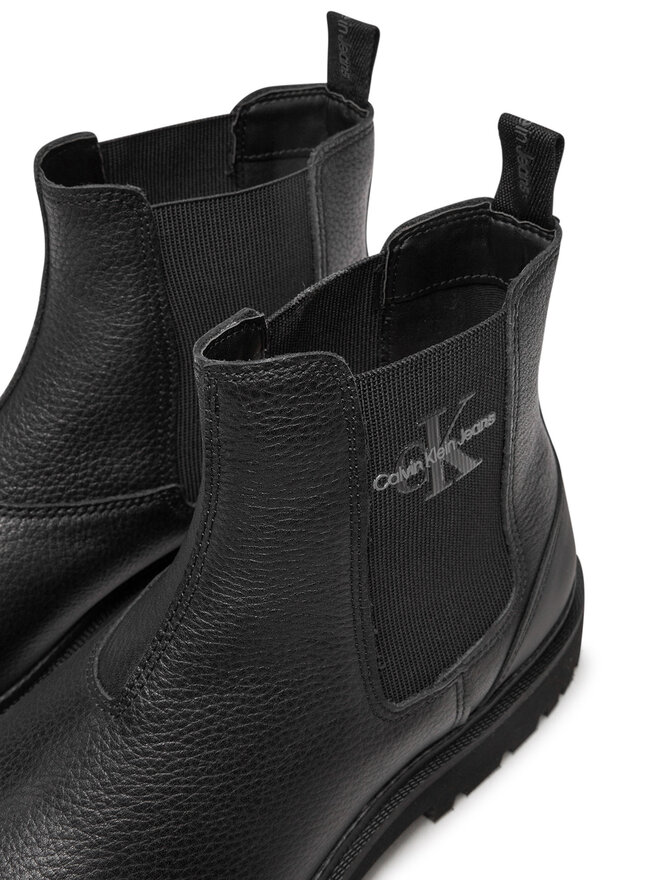 Calvin Klein Jeans Μποτάκια με λάστιχο Calvin Klein Jeans Eva Mid Chelsea Boot Lth YM0YM00750 Μαύρο