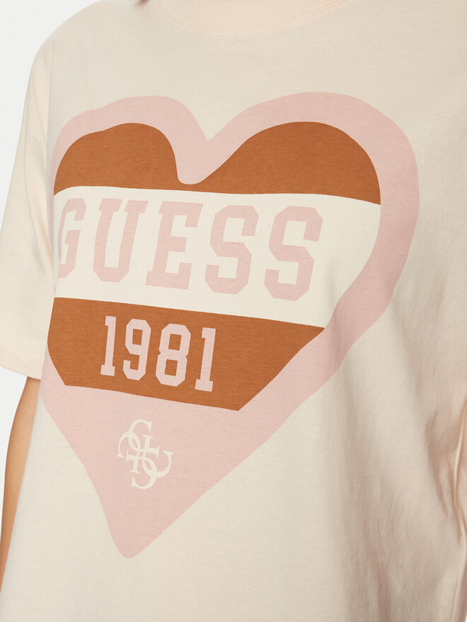 Guess Guess Camiseta V5RI01 I3Z14 Écru Regular Fit