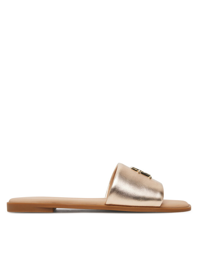 Tommy Hilfiger Šľapky Tommy Hilfiger Th Logo Hw Metallic Leather Mule FW0FW08807 Zlatá