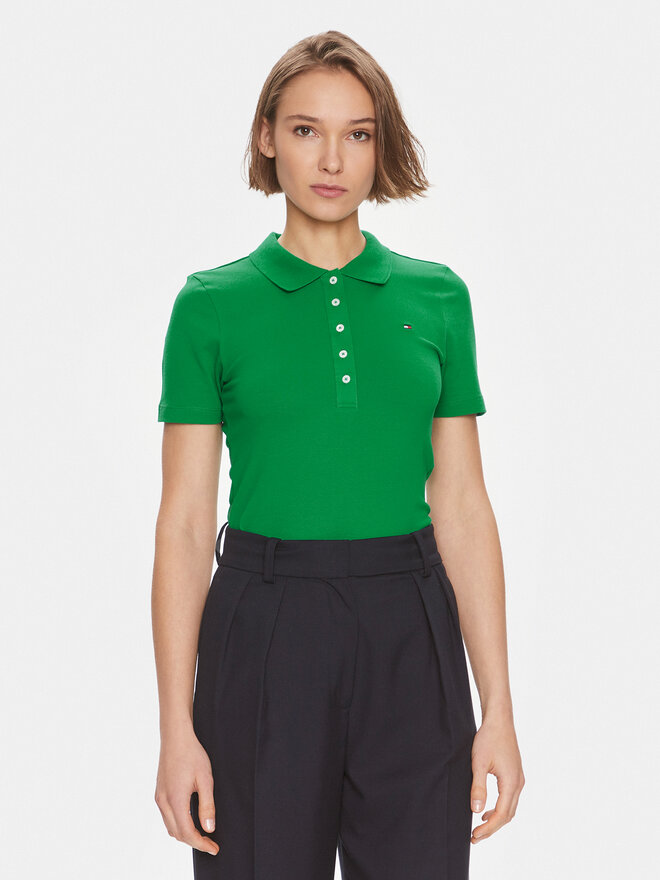 Tommy Hilfiger Tommy Hilfiger Pólóing 1985 WW0WW37823 Zöld Slim Fit