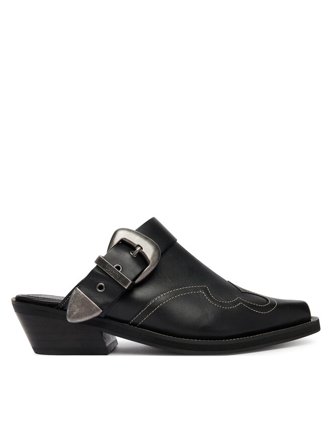 Tommy Jeans Pantoletten Tommy Jeans Archive Cowboy Mule Leather EN0EN03063 Schwarz