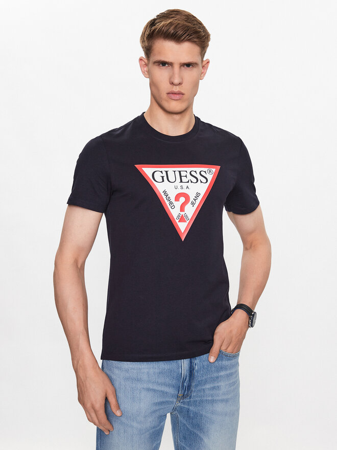 Guess Guess Majica M2YI71 I3Z14 Mornarsko modra Slim Fit