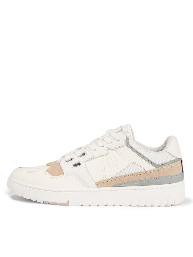 Tommy Hilfiger Sneakersy Tommy Hilfiger Th Basket Better Ii Lth Mix FM0FM04794 Beżowy
