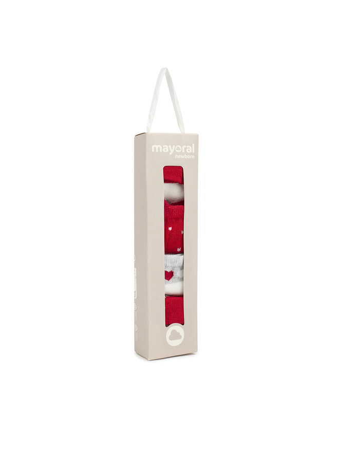 Mayoral Set di 4 paia di calzini lunghi da bambini Mayoral 9.658 Rosso