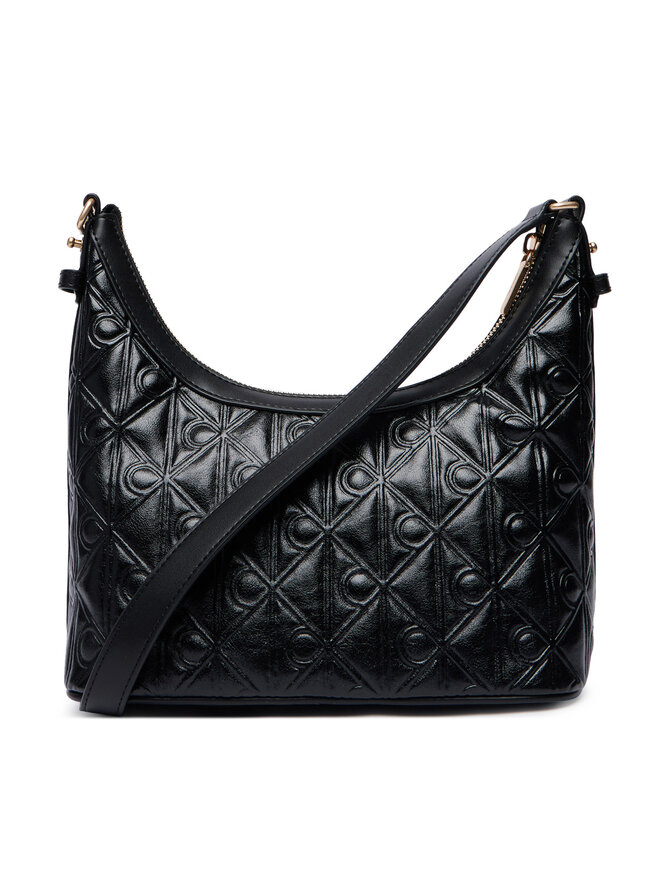 Calvin Klein Handtasche Calvin Klein Emblem Aop Debossed Shoulder Bag LV04F3874G Schwarz