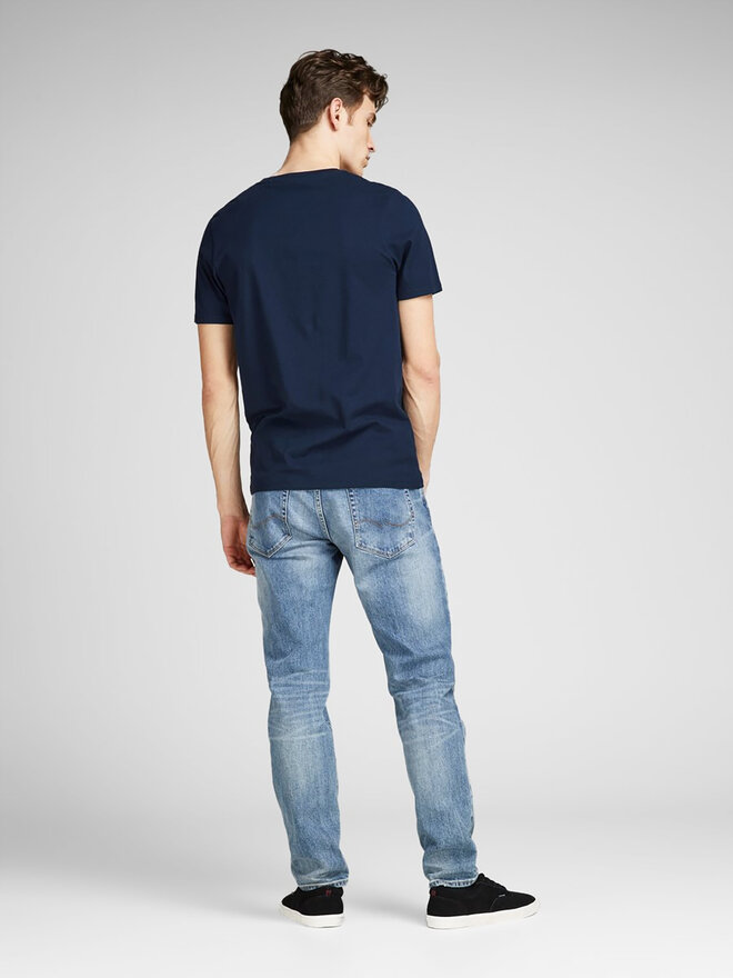Jack&Jones Jack&Jones Marškinėliai Corp Logo 12137126 Tamsiai mėlyna Slim Fit