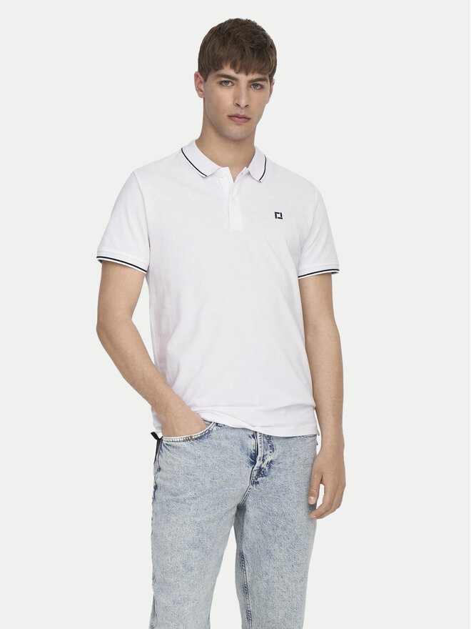 Only & Sons Only & Sons Поло Fletcher 22024827 Білий Regular Fit