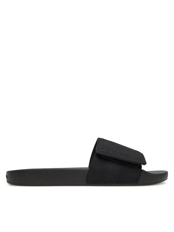Calvin Klein Παντόφλες Calvin Klein Adj Pool Slide Canvas Logo HM0HM01749 Μαύρο