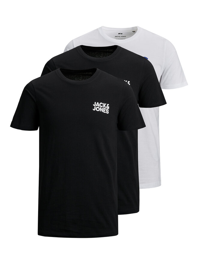 Jack&Jones Jack&Jones 3 marškinėlių komplektas Corp Logo 12191762 Juoda Slim Fit