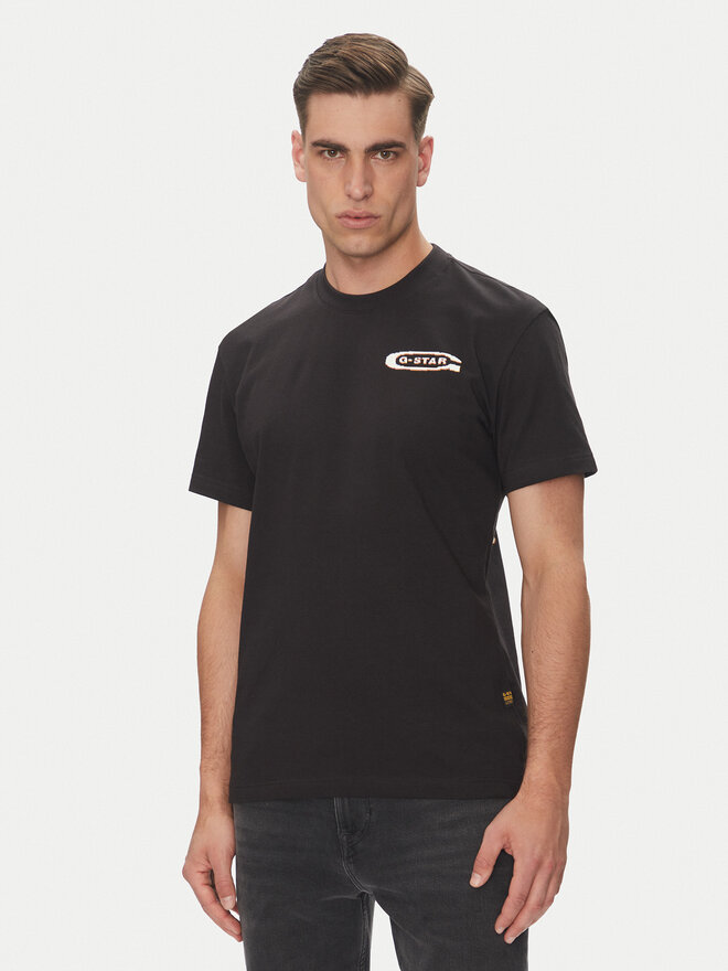 G-Star Raw G-Star Raw Marškinėliai Back Gr Arch D26047-C336 Juoda Regular Fit