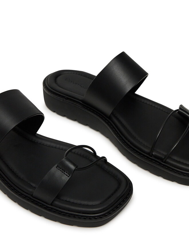 Calvin Klein Jeans Pantoletten Calvin Klein Jeans Rope Sandal Soft Lth Mg YW0YW01864 Schwarz
