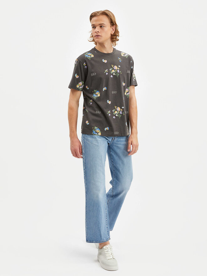 Gap Gap Majica 586480-01 Črna Regular Fit