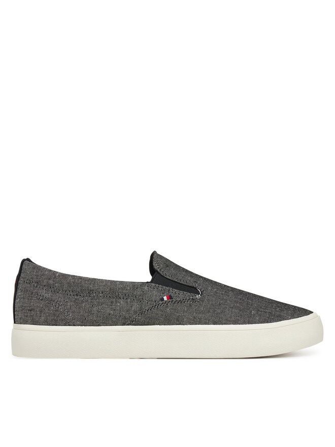 Tommy Hilfiger Гуменки Tommy Hilfiger Th Hi Vulc Low Slip On Ch FM0FM05390 Сив