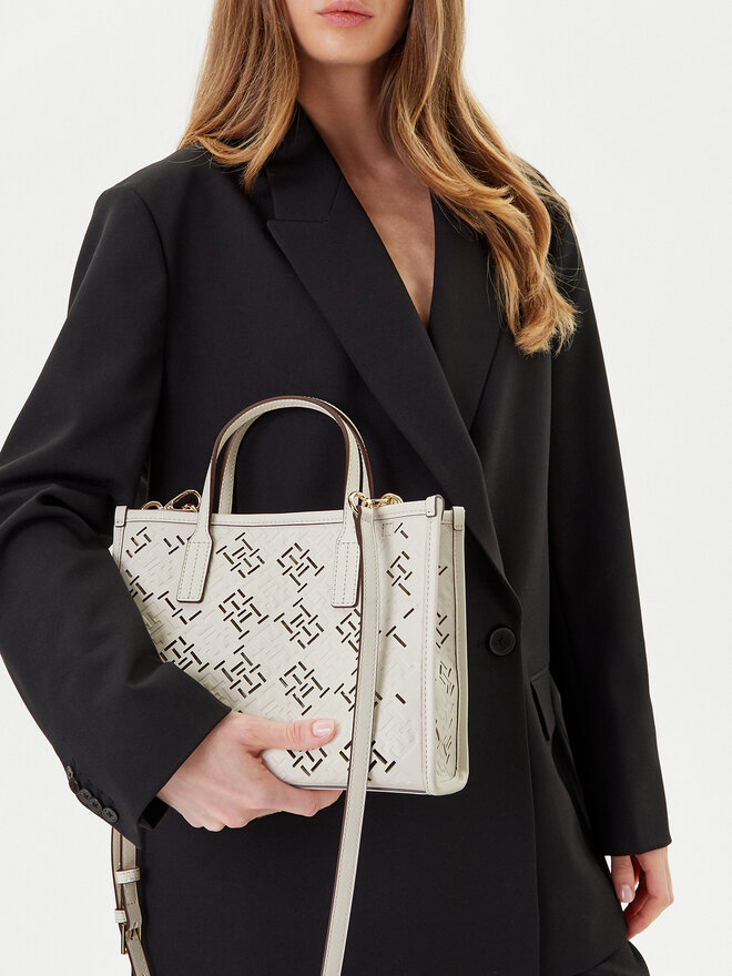 Tommy Hilfiger Handtasche Tommy Hilfiger Th City Mini AW0AW17500 Creme