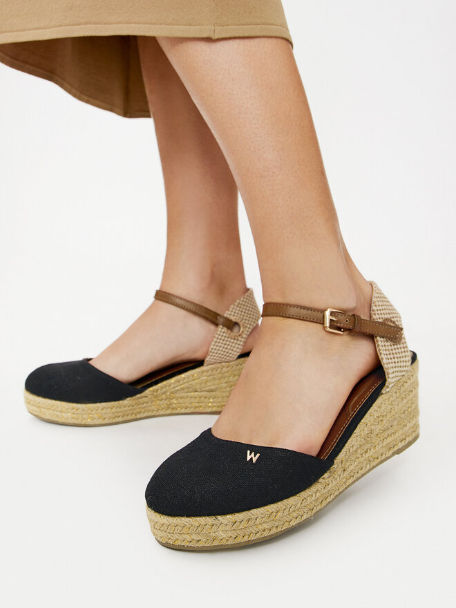 Wrangler Espadryle Wrangler Bela Women Semi Wedge 20241055 Czarny