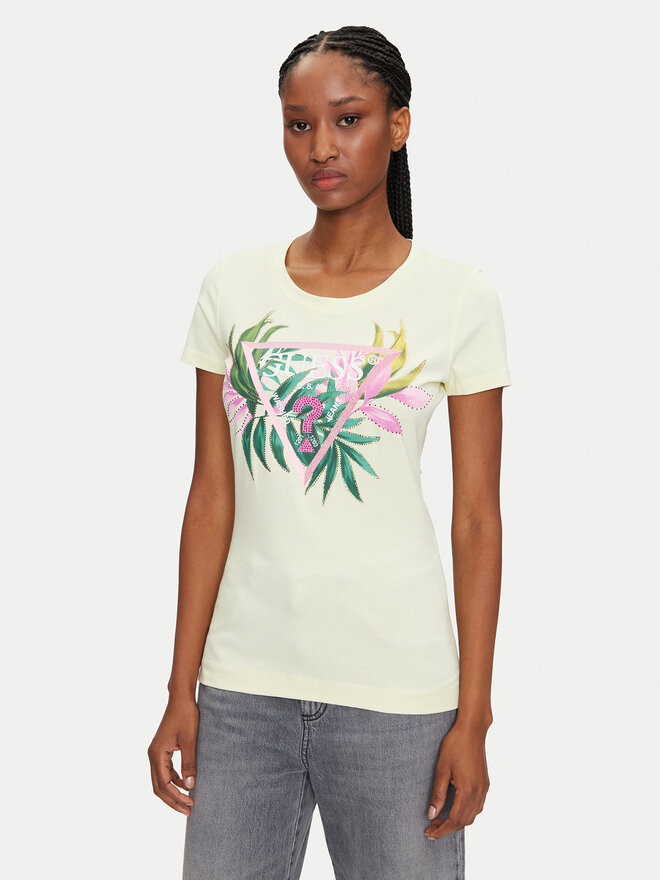 Guess Guess T-shirt W5GI07 J1314 Žuta Regular Fit