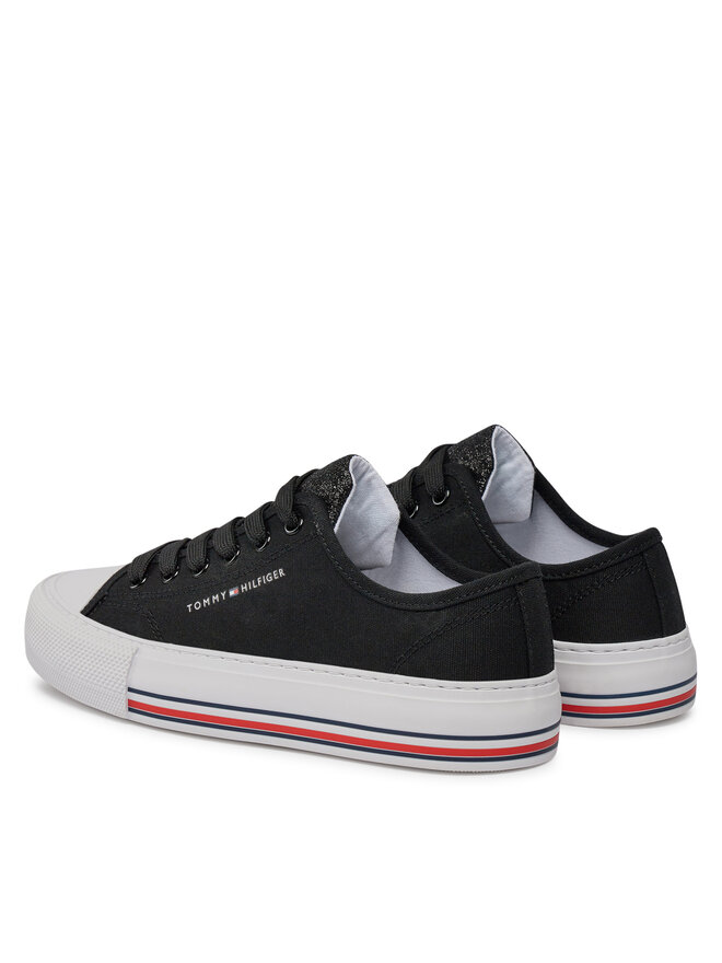 Tommy Hilfiger Bambas Tommy Hilfiger Low Cut Lace-Up Sneaker T3A9-33185-1687 S Negro