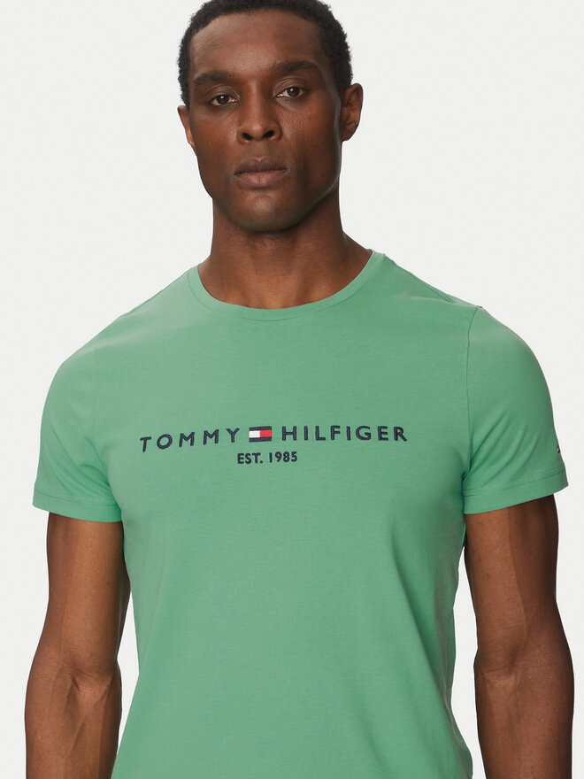 Tommy Hilfiger Tommy Hilfiger Camiseta Logo MW0MW11797 Verde Regular Fit