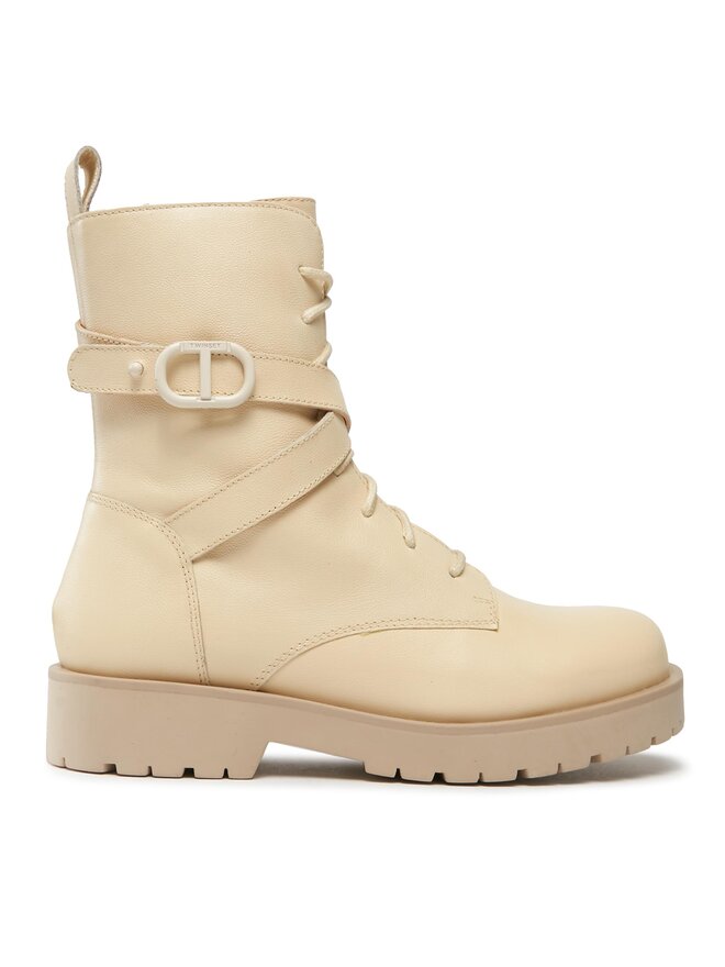 TWINSET Schnürstiefeletten TWINSET 232TCP050 Écru