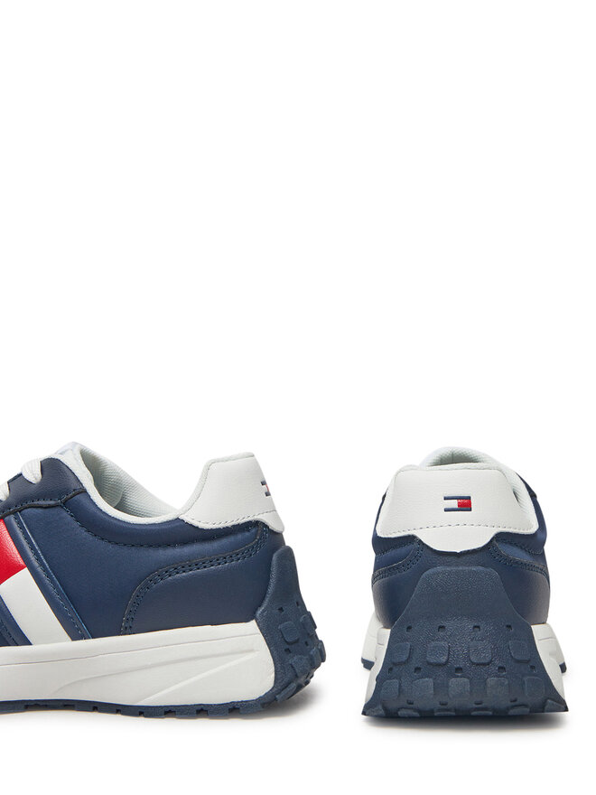 Tommy Hilfiger Laisvalaikio batai Tommy Hilfiger Flag Low Cut Lace-Up Sneaker T3X9-33877-1695 M Tamsiai mėlyna