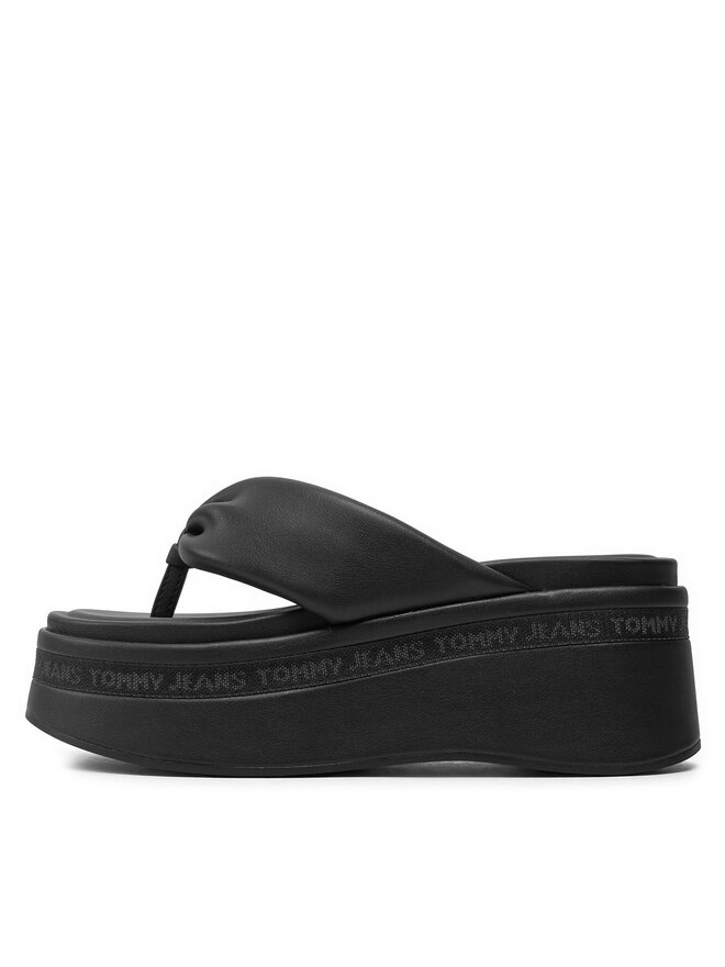 Tommy Jeans Zehentrenner Tommy Jeans Tjw Wedge Sandal EN0EN02457 Schwarz