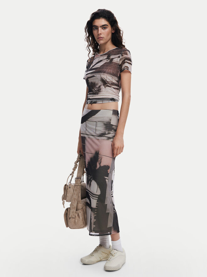 Desigual Desigual Marškinėliai 25SWTK99 Juoda Regular Fit