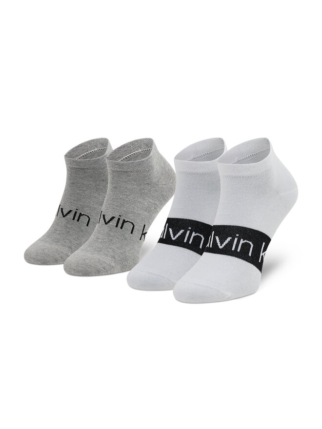 Calvin Klein Súprava 2 párov členkových pánskych ponožiek Calvin Klein 701218712 Sivá