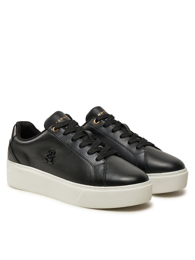 Tommy Hilfiger Snīkeri Tommy Hilfiger Th Platform Court Sneaker FW0FW08614 Melns