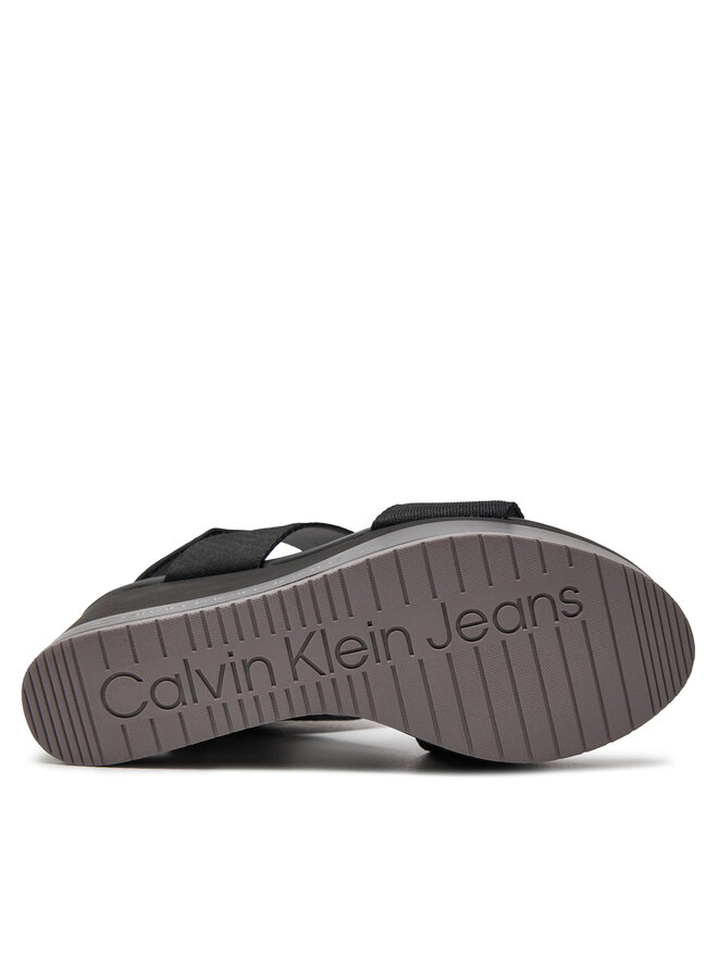 Calvin Klein Jeans Sandály Calvin Klein Jeans Wedge Sandal Webbing In Mr YW0YW01360 Černá