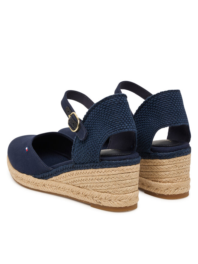 Tommy Hilfiger Espadrilles Tommy Hilfiger Mid Wedge Espad Closed Toe FW0FW09233 Dunkelblau