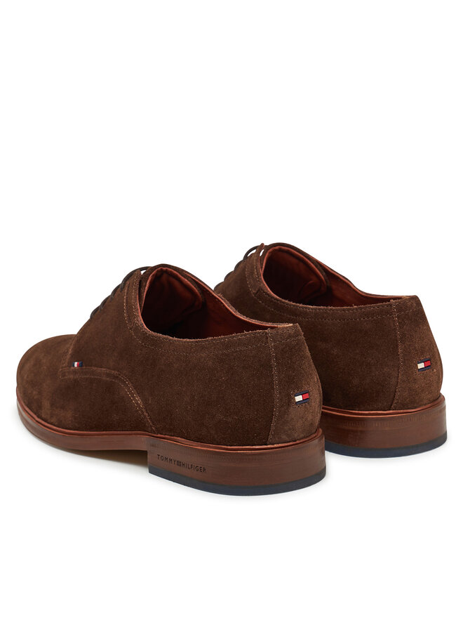 Tommy Hilfiger Īsi apavi Tommy Hilfiger Hilfiger Thunit Suede Shoe FM0FM05377 Brūns