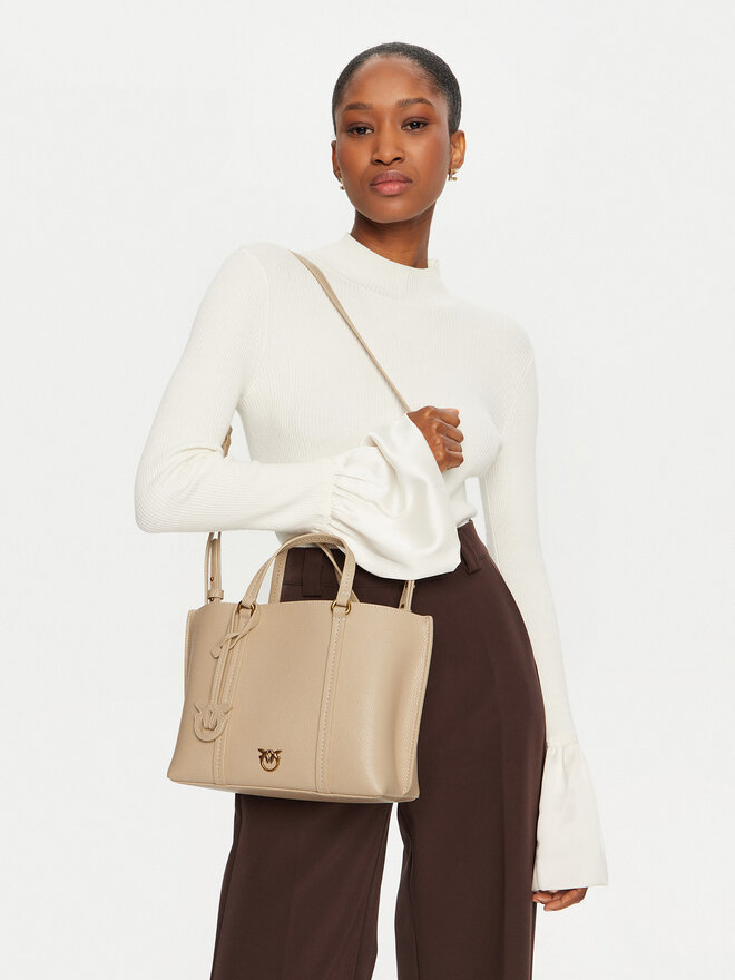 PINKO Borsetta Pinko Carrie Shopper Classic AI 24-25 PLTT 102833 A1LF Beige