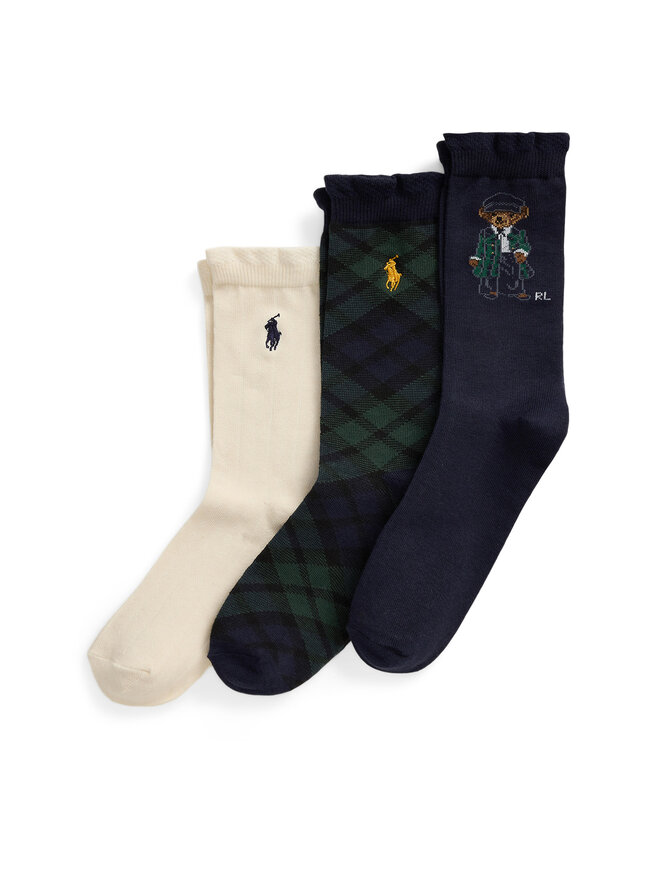Polo Ralph Lauren Zestaw 3 par wysokich skarpet dziecięcych Polo Ralph Lauren 447958814001 Kolorowy
