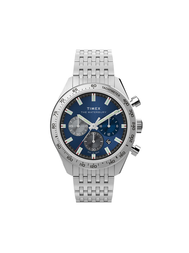 Timex Ročna ura Timex Waterbury TW2Y18500 Srebrna