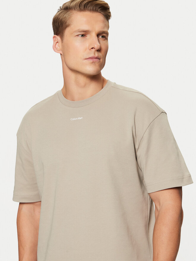 Calvin Klein Calvin Klein Camiseta Nano Logo Interlock T-Shirt K10K112487 Beis Regular Fit