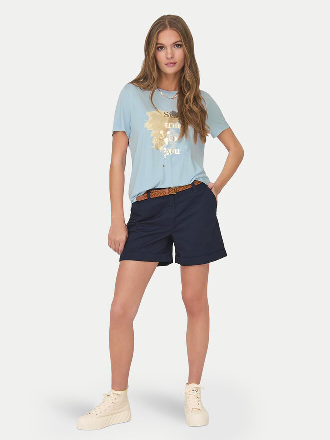 ONLY ONLY Camiseta 15303212 Celeste Regular Fit