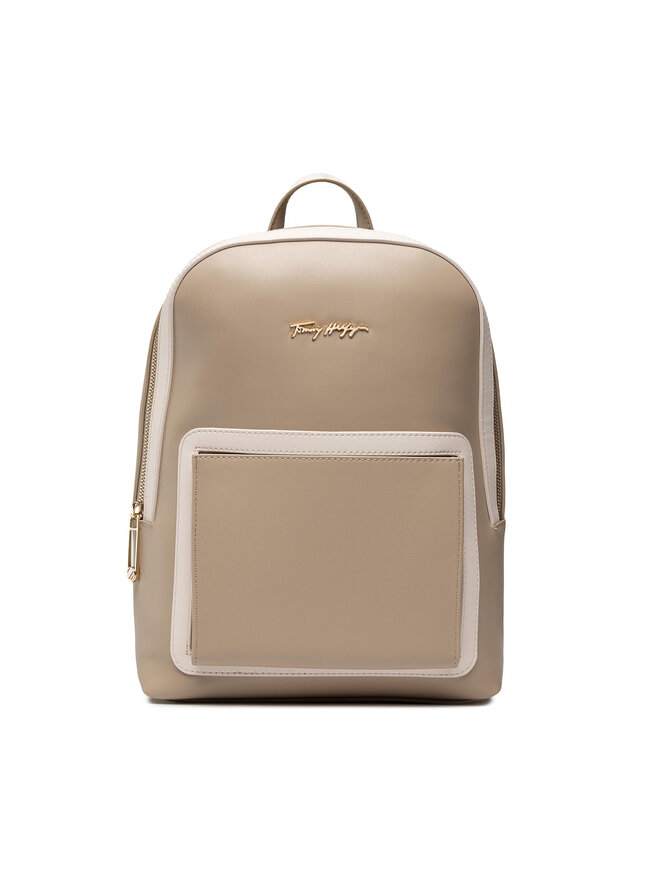 Tommy hilfiger beige backpack discount