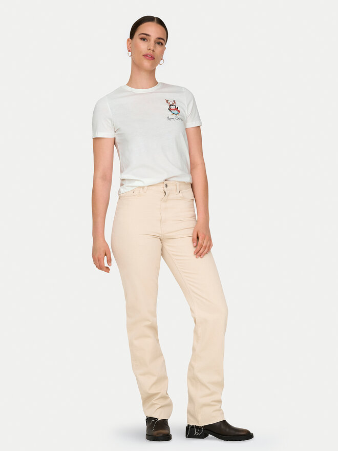 ONLY ONLY Футболка Kita 15331069 Білий Regular Fit