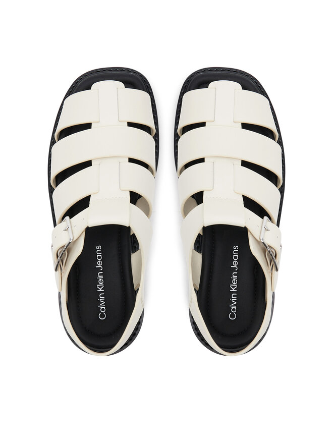 Calvin Klein Jeans Sandále Calvin Klein Jeans Sq Molded Sdl Fisherman Mg Wn YW0YW01700 Écru
