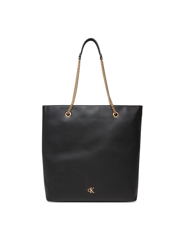 Calvin Klein Kabelka Calvin Klein Minimal Monogram Chain Tote LV04F3204G Černá