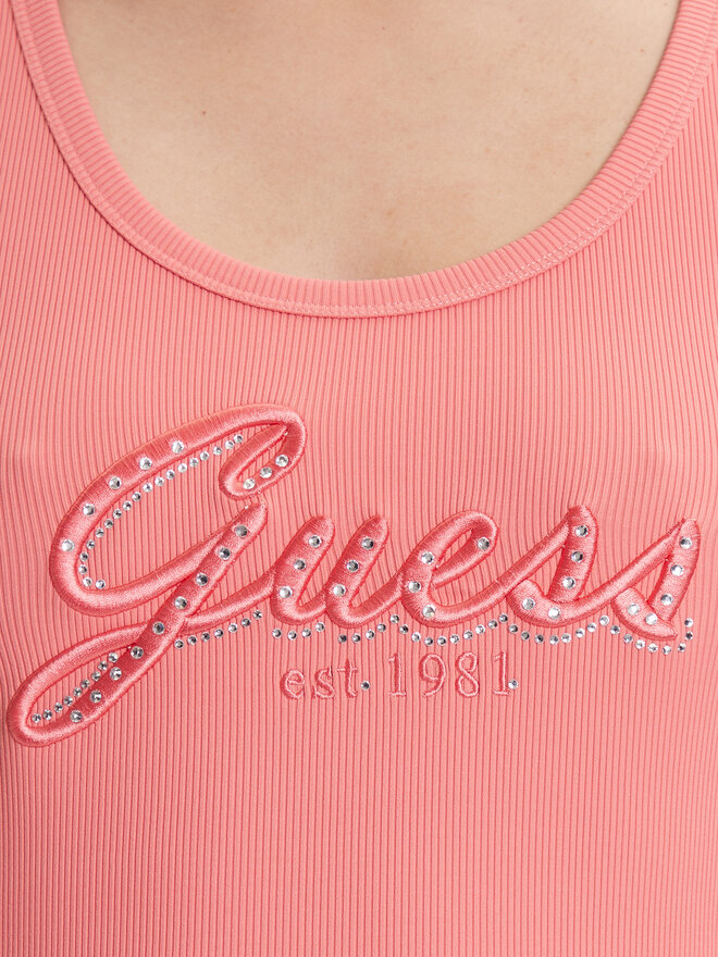 Guess Guess Топ W5YP00 KCXJ2 Рожевий Regular Fit