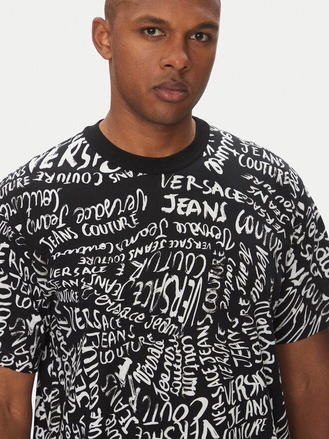 Versace Jeans Couture Versace Jeans Couture Póló 78GAH6R0 Fekete Regular Fit