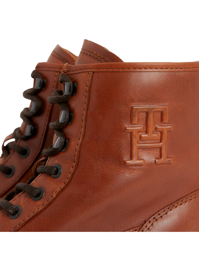Tommy Hilfiger Čižmy Tommy Hilfiger Th American Warm Leather Boot FM0FM04668 Hnedá