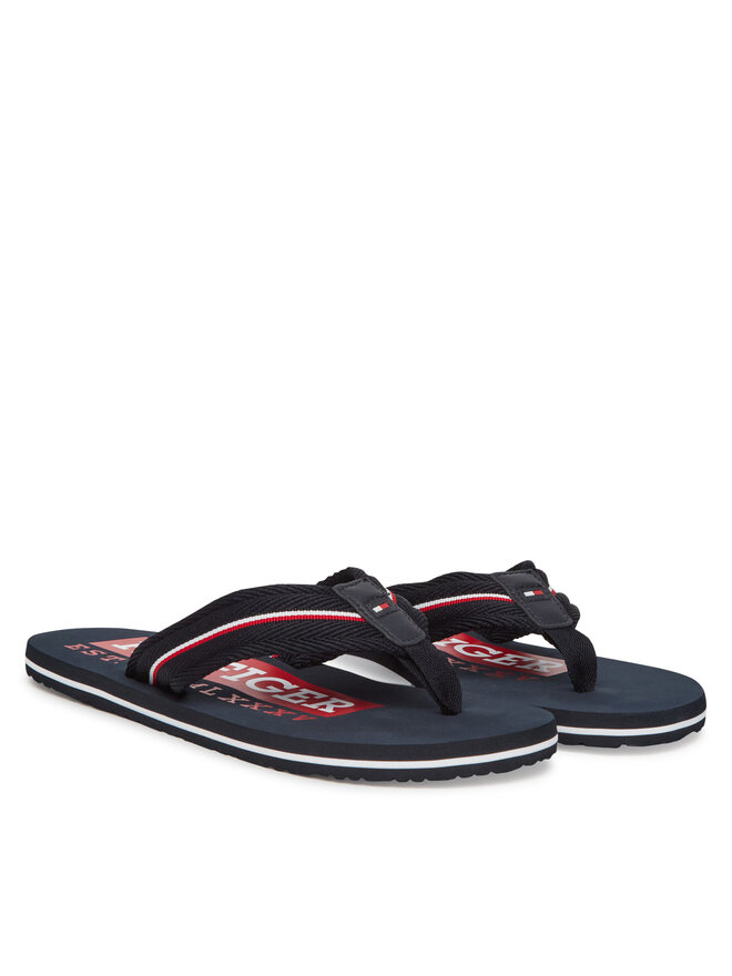 Tommy Hilfiger Žabky Tommy Hilfiger Corporate Hilfiger Beach FM0FM05436 Tmavomodrá
