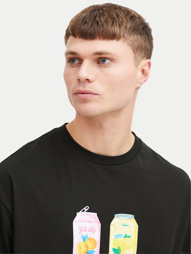 Solid Solid T-Shirt 21108243 Μαύρο Relaxed Fit