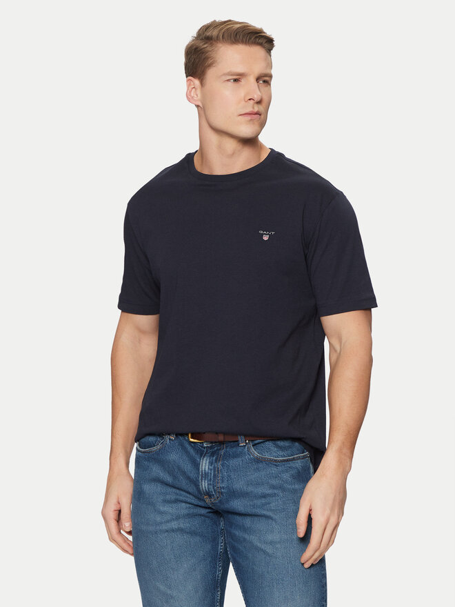 Gant Gant Majica Original Shield 2003295 Mornarsko modra Regular Fit
