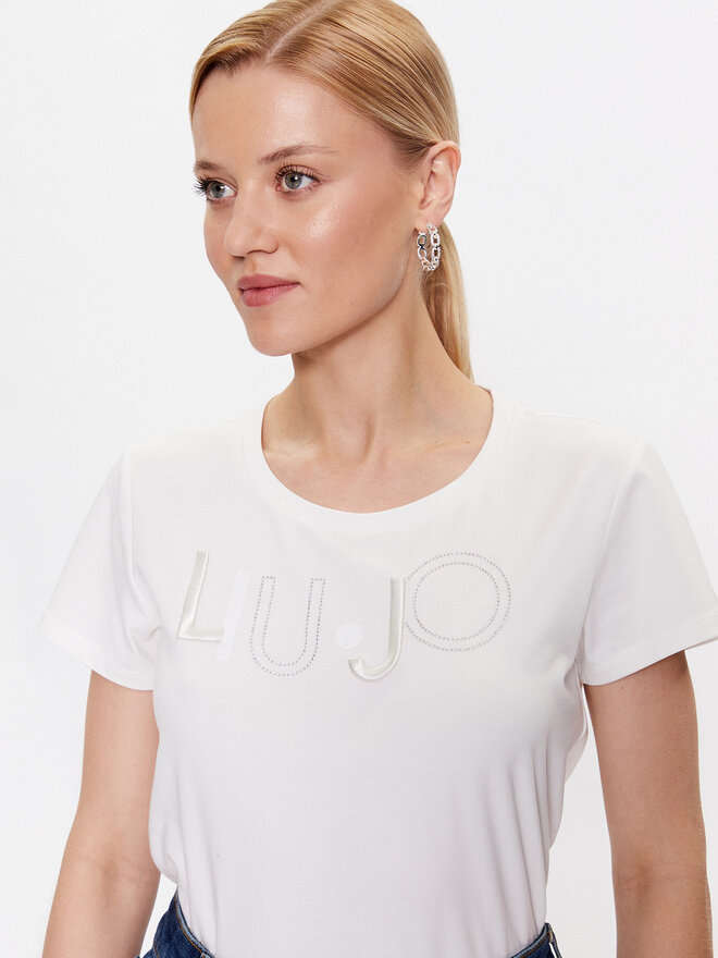 Liu Jo Sport Liu Jo Sport T-shirt TF3084 J0088 Écru Regular Fit