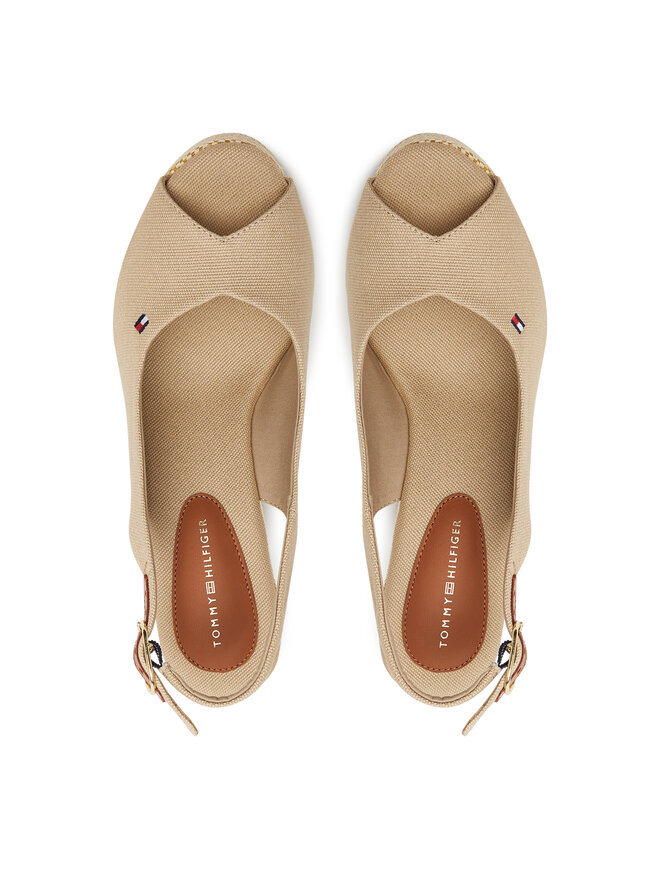 Tommy Hilfiger Espadrile Tommy Hilfiger Flag High Wedge Espad Slingback FW0FW08597 Bež