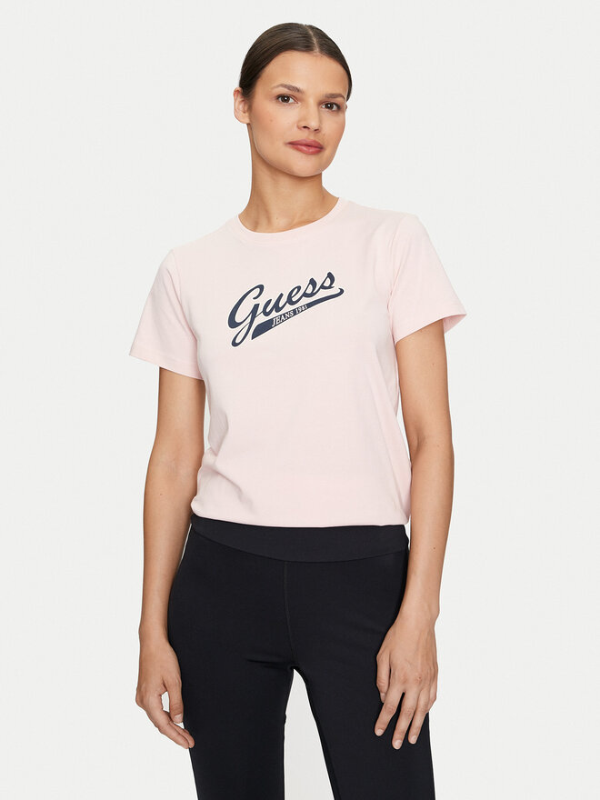 Guess Jeans Guess Jeans Camiseta W4YI13 J1314 Rosa Regular Fit